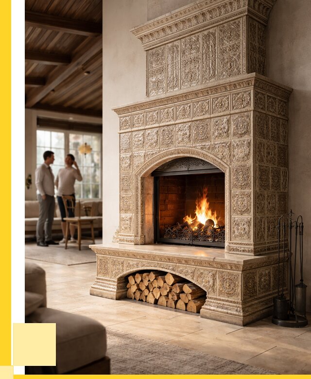 Купить изразцовый камин в Сочи от 258400 р. | ЭриданСчи