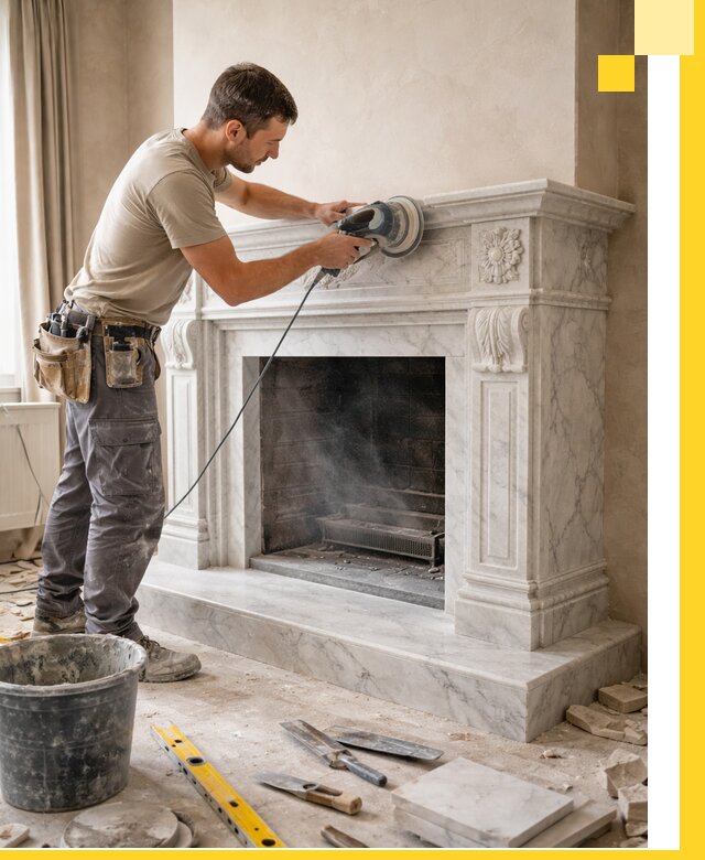 Изготовление и установка мраморных каминов в Сочи под ключ