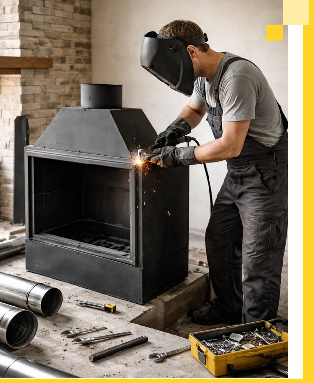 Продажа и установка металлических каминов в Сочи под ключ