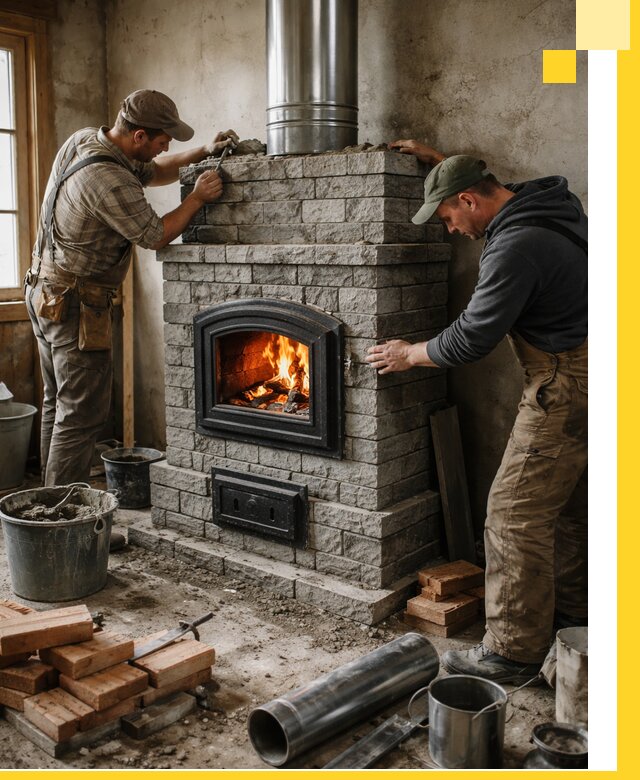 Производство, поставка и монтаж дровяных печей в Сочи