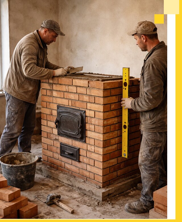 Отопительные печи под ключ в Сочи, установка и сборка