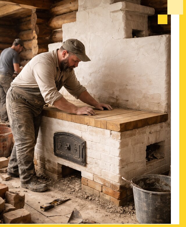 Проектирование и установка русской печи с лежанкой в Сочи