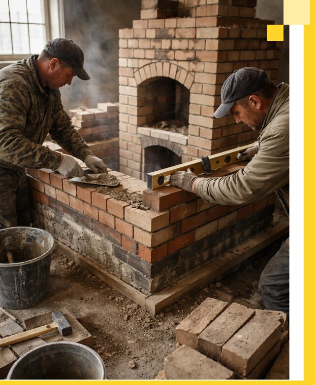 Изготовление и монтаж печей и каминов из кирпича в Сочи