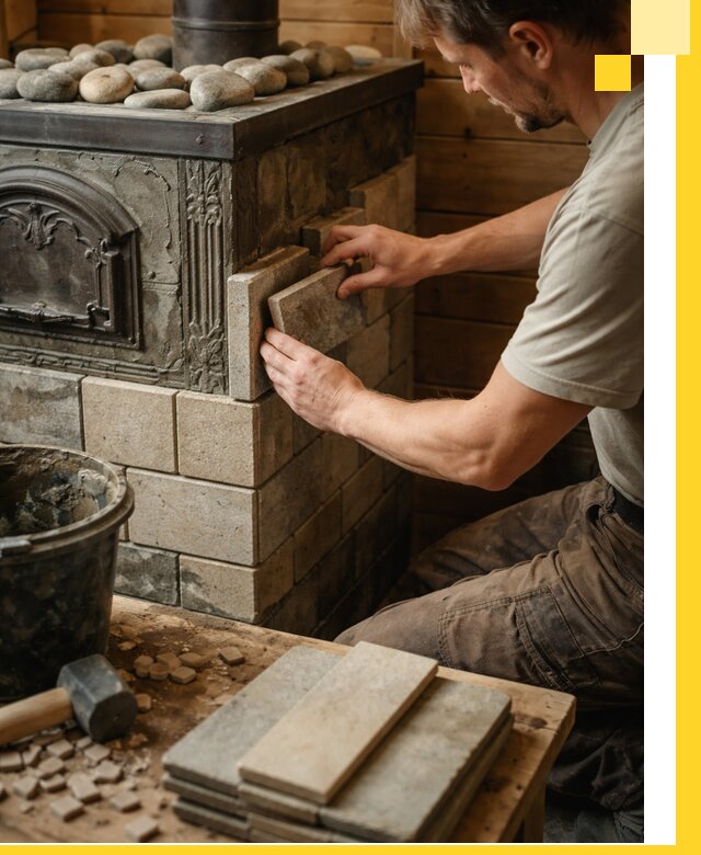 Облицовка банных печей в Сочи профессиональная отделка