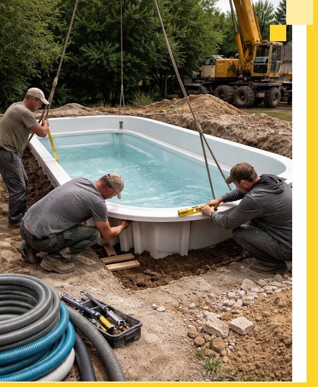 Установка и монтаж композитных бассейнов под ключ в Сочи