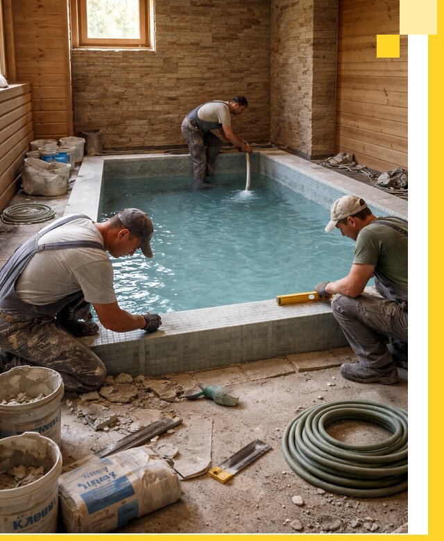 Проектирование и строительство бассейнов для бани в Сочи