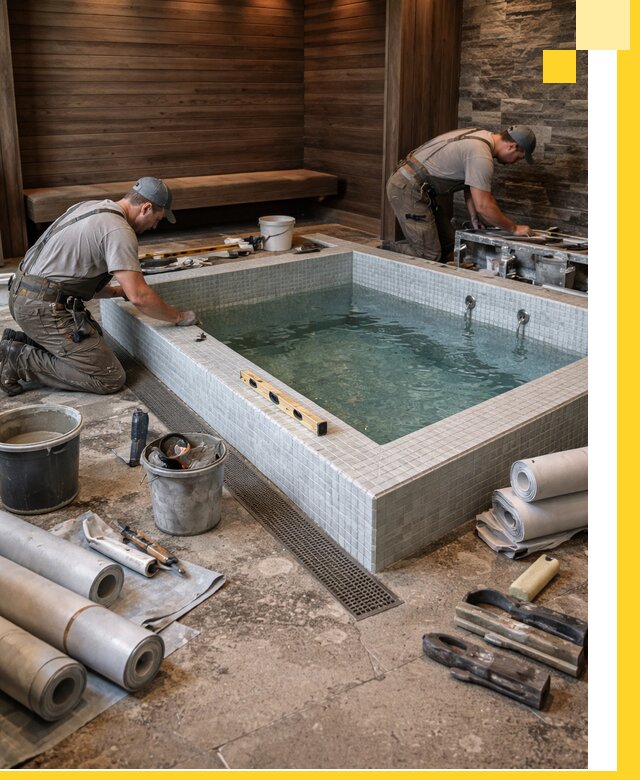 Установка и строительство бассейнов для сауны в Сочи