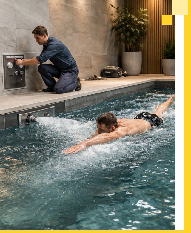 Проектирование и монтаж бассейнов с противотоком в Сочи