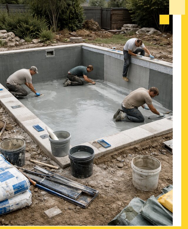 Изготовление и монтаж чаши бассейна под ключ в Сочи