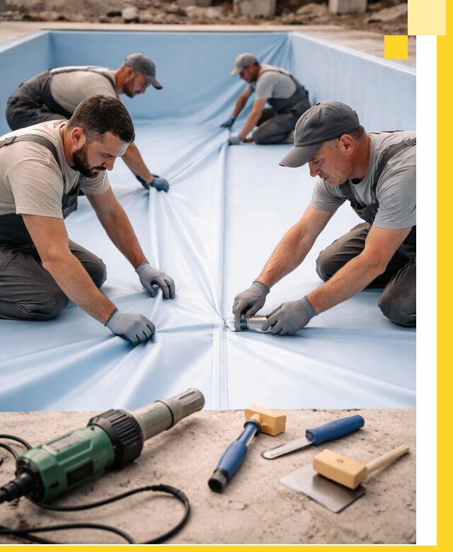 ПВХ пленка для бассейнов с монтажом и гарантией в Сочи