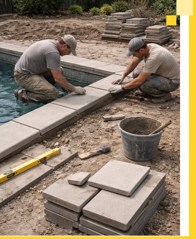 Установка и изготовление копингового камня для бассейнов в Сочи