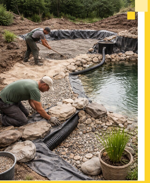 Строительство природных бассейнов и озер в Сочи под ключ