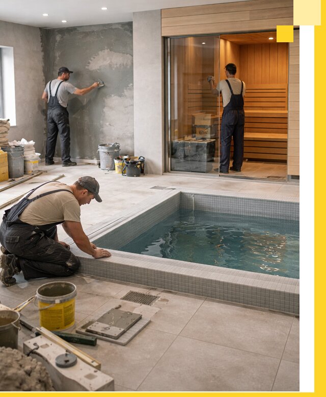 Проектирование и строительство сауны с бассейном в Сочи