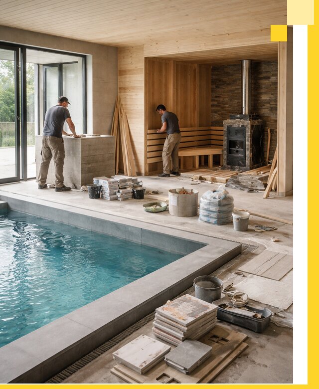 Проектирование и строительство бань с бассейном в Сочи