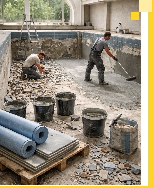 Реконструкция бассейнов в Сочи: ремонт, гидроизоляция