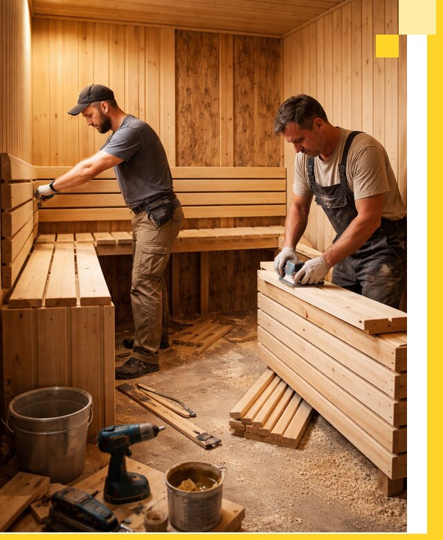 Профессиональный комплексный ремонт саун под ключ в Сочи