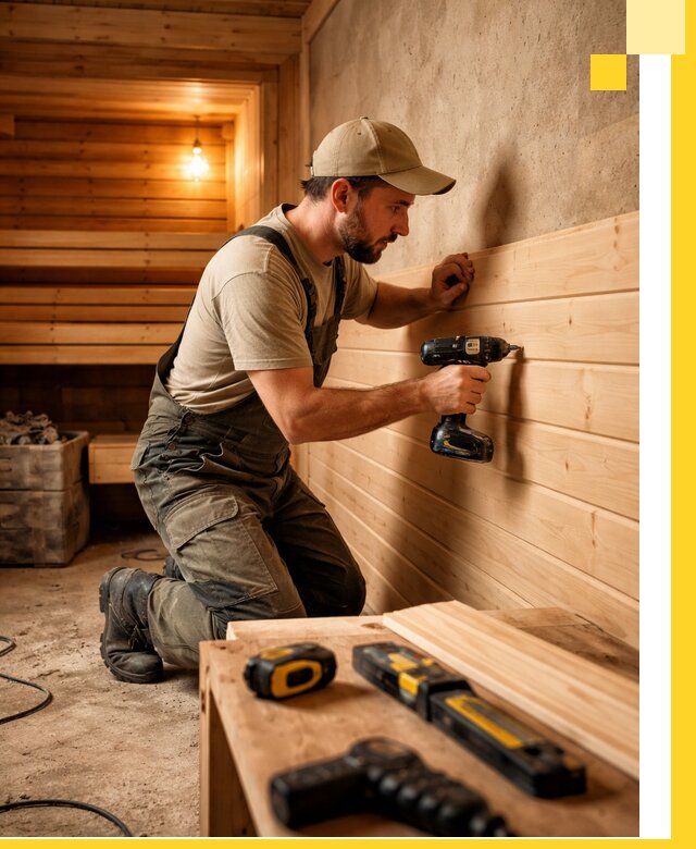 Профессиональная внутренняя отделка бани в Сочи под ключ