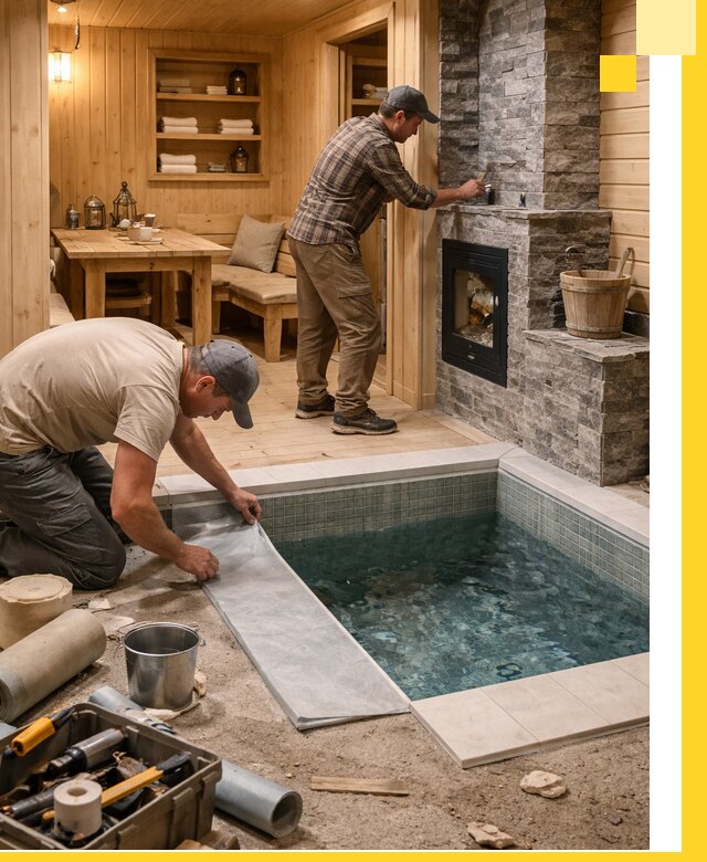 Строительство бань с комнатой отдыха под ключ в Сочи