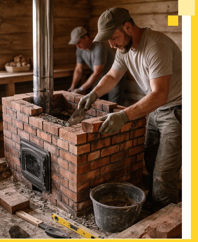 Кирпичные печи для бани под ключ в Сочи, проект и монтаж