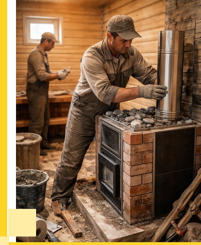 Монтаж печи в бане под ключ в Сочи от 20672 р. | ЭриданСчи