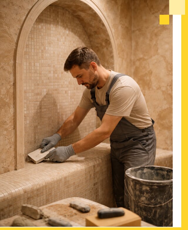 Профессиональная отделка хамамов с мозаикой под ключ в Сочи